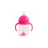 Munchkin Tip & Sip Cup Pink Παιδικό Χρωματιστό Κύπελλο Με Ενσωματωμένο Καλαμάκι 1 τεμάχιο